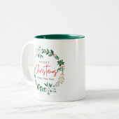 Frohe Weihnachten Zweifarbige Tasse (Vorderseite Links)