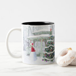 Frohe Weihnachten Zweifarbige Tasse