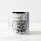 Frohe Weihnachten Zweifarbige Tasse (Vorderseite Links)