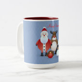 Frohe Weihnachten Zweifarbige Tasse (Vorderseite Links)