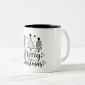 frohe Weihnachten Zweifarbige Tasse (VorderseiteRechts)