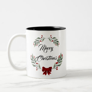 Frohe Weihnachten Zweifarbige Tasse
