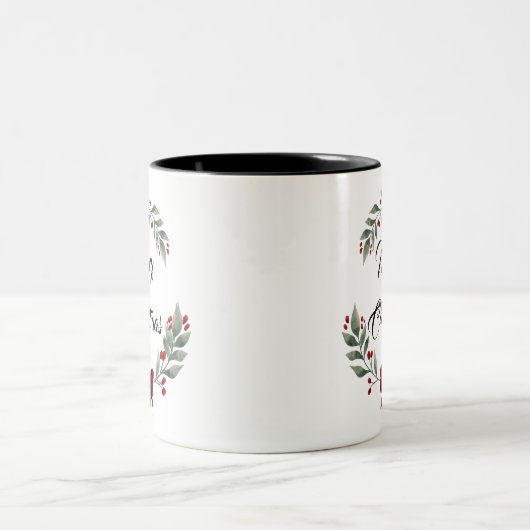 Frohe Weihnachten Zweifarbige Tasse (Mittel)