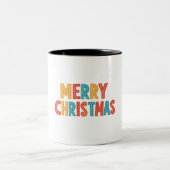 Frohe Weihnachten Zweifarbige Tasse (Mittel)