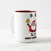 Frohe Weihnachten Zweifarbige Tasse (Vorderseite Links)