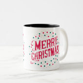 Frohe Weihnachten Zweifarbige Tasse (VorderseiteRechts)