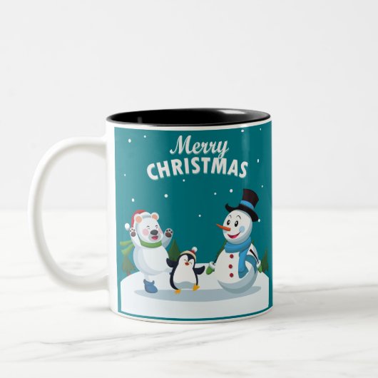 Frohe Weihnachten Zweifarbige Tasse (Links)
