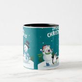 Frohe Weihnachten Zweifarbige Tasse (Mittel)