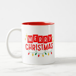 Frohe Weihnachten Zweifarbige Tasse