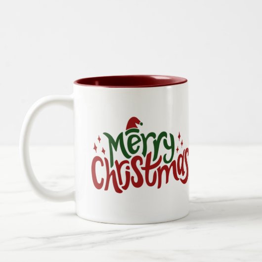Frohe Weihnachten Zweifarbige Tasse (Links)