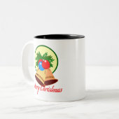 Frohe Weihnachten Zweifarbige Tasse (Vorderseite Links)