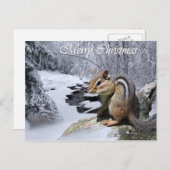 Frohe Weihnachtenchipmunk-Postkarte Feiertagspostkarte (Vorne/Hinten)