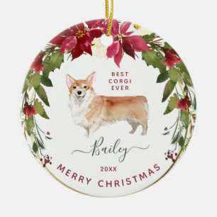 Frohe WeihnachtenCorgi   addieren das Foto Ihr Keramik Ornament