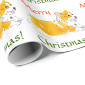 Frohe Weihnachtencorgi-Packpapier Geschenkpapier (Rolleneckpunkt)