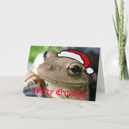 Frohe WeihnachtenFroggy Feiertagskarte (Vorderseite)