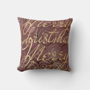 Frohe WeihnachtenKarmesinrot und Gold Kissen