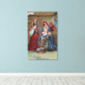 Frohe WeihnachtenKrippe Leinwanddruck (Insitu (Holzboden))