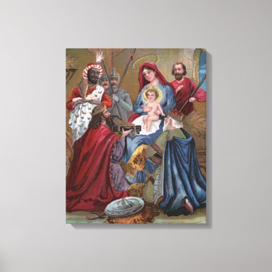 Frohe WeihnachtenKrippe Leinwanddruck (Vorderseite)