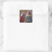 Frohe WeihnachtenKrippe Quadratischer Aufkleber (Tasche)