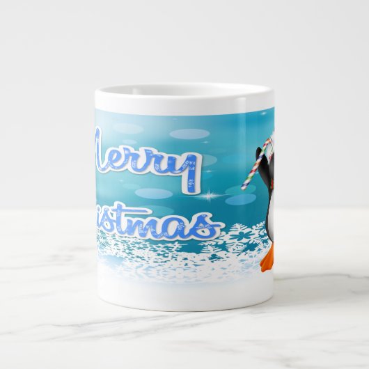 Frohe Weihnachtenpenguin-Spezialitäten-Tassen Jumbo-Tasse (Vorderseite)