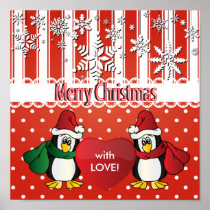 Frohe WeihnachtenPenguins mit Liebe Poster