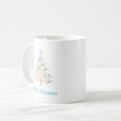 Frohe Weihnachtenseashell-Weihnachtsbaum Kaffeetasse (Vorderseite Links)