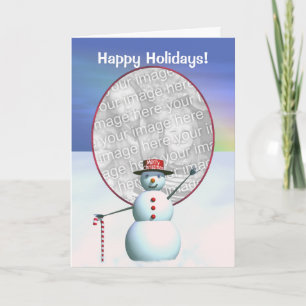 Frohe WeihnachtenSnowman (Fotorahmen) Feiertagskarte