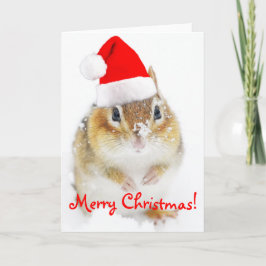 Frohe WeihnachtenSnowy Sankt Chipmunk Feiertagskarte