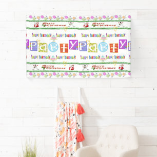 Frohe WeihnachtenVinyl Banner, Happy Birthday Bann Banner