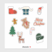 Frohe Weihnachts 10-Set Sticker Pack (Blatt)