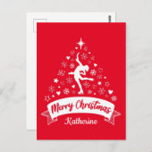 Frohe Weihnachts-Abbildung Skaten Postkarte (Vorne/Hinten)