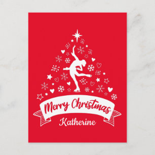 Frohe Weihnachts-Abbildung Skaten Postkarte