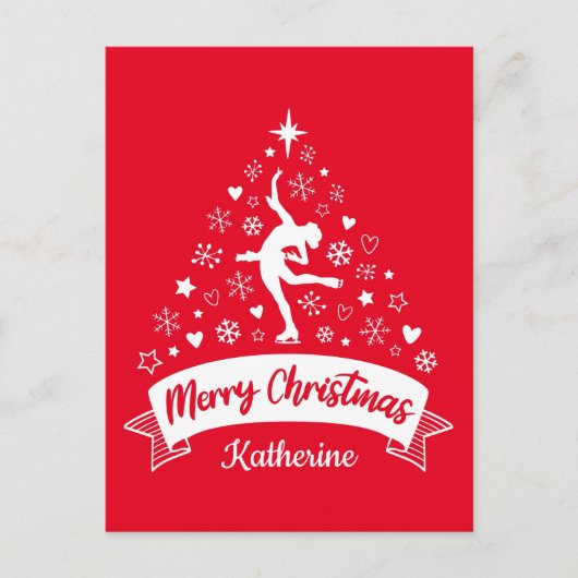 Frohe Weihnachts-Abbildung Skaten Postkarte (Vorderseite)