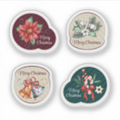 Frohe Weihnachts-Abzeichen-Kollektion Aufkleber (Vorderseite)