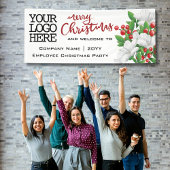 Frohe Weihnachts-Add-Logo Wasserfarbe Blüte | Rot Banner