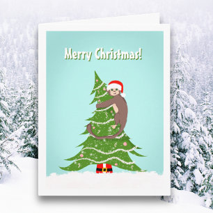 Frohe Weihnachts-Affe Kletterbaum Karte