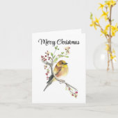 Frohe Weihnachts American Goldfinch Weihnachtskart Karte (Gelbe Blume)