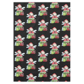 Frohe Weihnachts Angel Black Tablecloth, Tischdecke (Vorderseite)