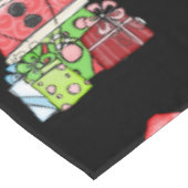 Frohe Weihnachts Angel Black Tablecloth, Tischdecke (Schrägansicht)