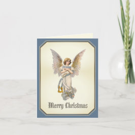 Frohe Weihnachts-Angel Blue Gold-Weihnachtskarte Feiertagskarte
