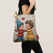 Frohe Weihnachts Angel Boy Girl Geschenk Tote Tasc Tasche (Von Nahem)