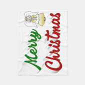 Frohe Weihnachts Angel Rot-Grün-Skript Fleecedecke (Vorderseite)