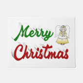 Frohe Weihnachts Angel Rot-Grün-Skript Fußmatte (Vorderseite)