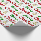 Frohe Weihnachts Angel Rot-Grün-Skript Geschenkpapier (Ecke)