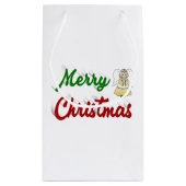 Frohe Weihnachts Angel Rot-Grün-Skript Kleine Geschenktüte (Rückseite)