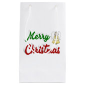 Frohe Weihnachts Angel Rot-Grün-Skript Kleine Geschenktüte (Vorderseite)