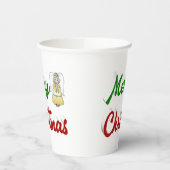 Frohe Weihnachts Angel Rot-Grün-Skript Pappbecher (Links)