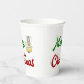 Frohe Weihnachts Angel Rot-Grün-Skript Pappbecher (Rechts)