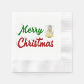 Frohe Weihnachts Angel Rot-Grün-Skript Serviette (Vorderseite)