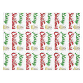 Frohe Weihnachts Angel Rot-Grün-Skript Tischdecke (Vorderseite (Horizontal))